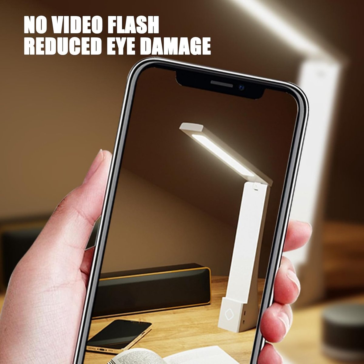 Oplaadbare Bureau Lamp - LED Leeslamp met Oogbescherming - Aanraak Dimmen voor Studie en Slaapkamer - Opvouwbare Lezen en Schrijven Lamp - Opvouwbaar en Draagbaar - Wit Kleur — cadeau in Gadgets - foto 7