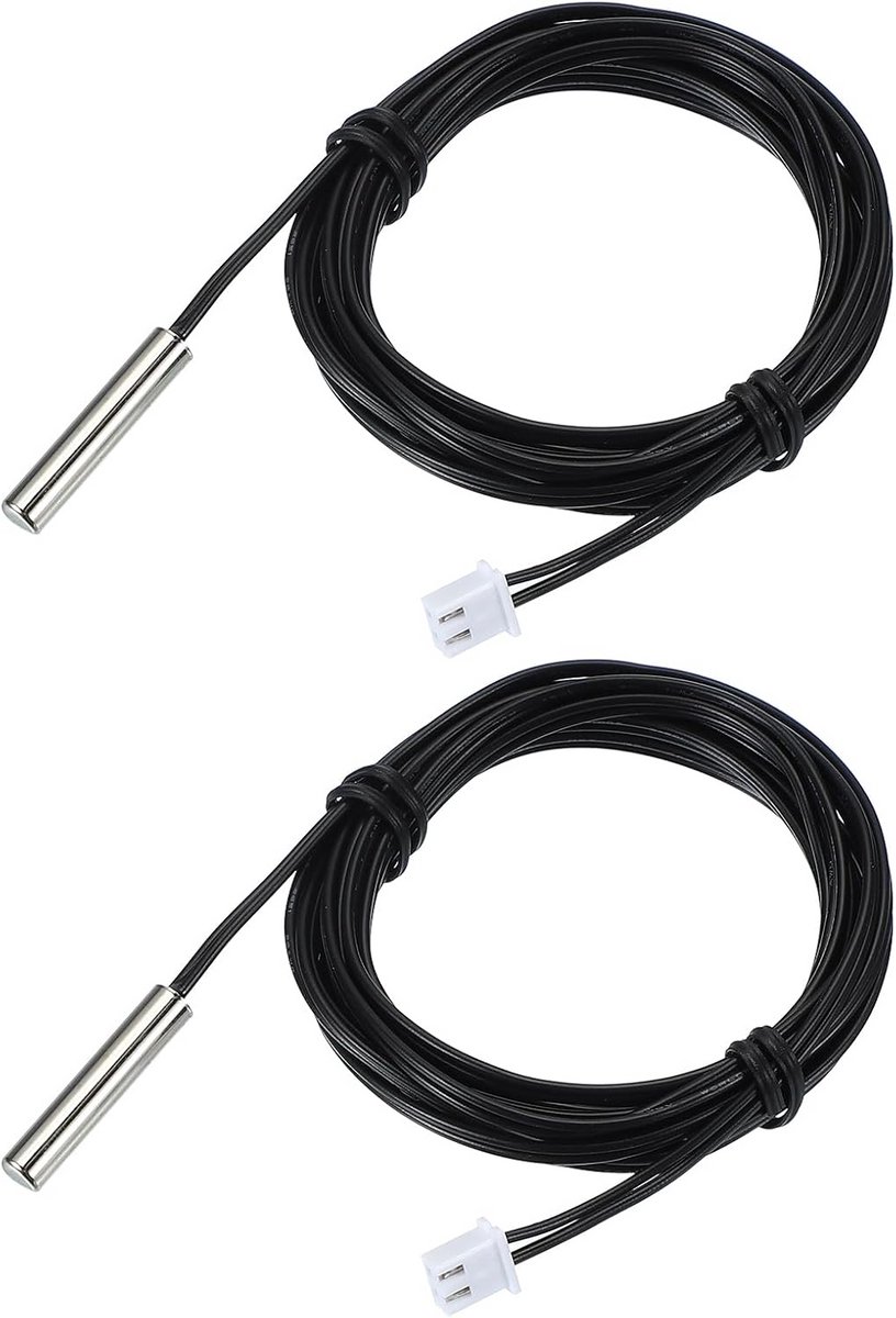 2x 10K NTC Temperatuursensor 2 Meter Waterdicht Koper voor Koelkast Airco Verwarming