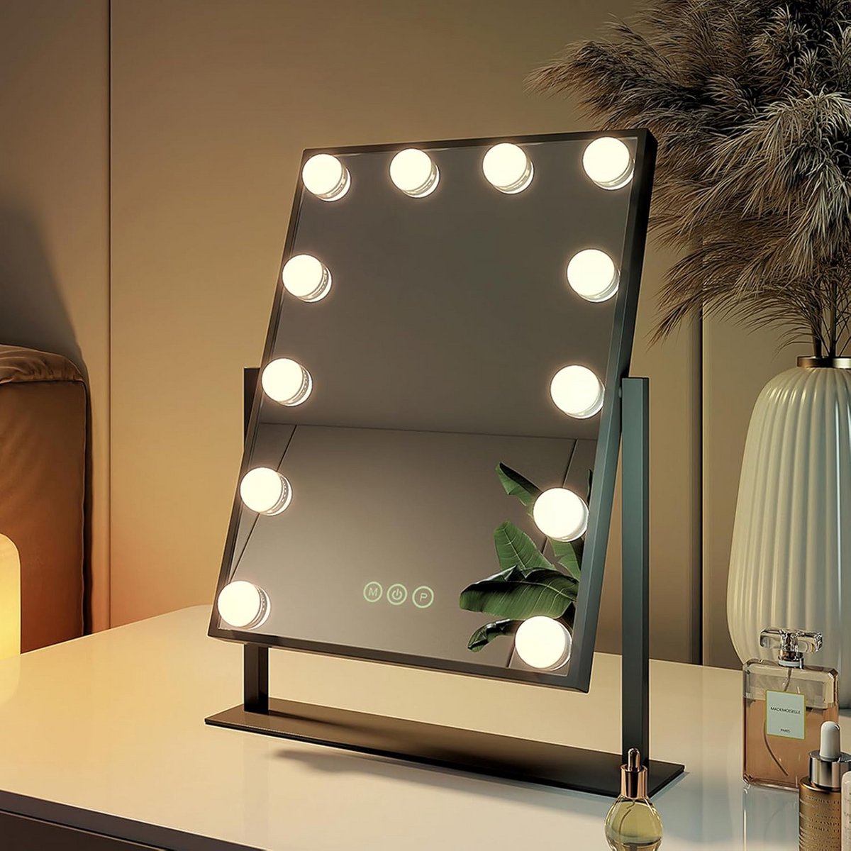 Hollywood Make-up Spiegel met LED Verlichting, Dimbaar en 3 Lichtkleuren