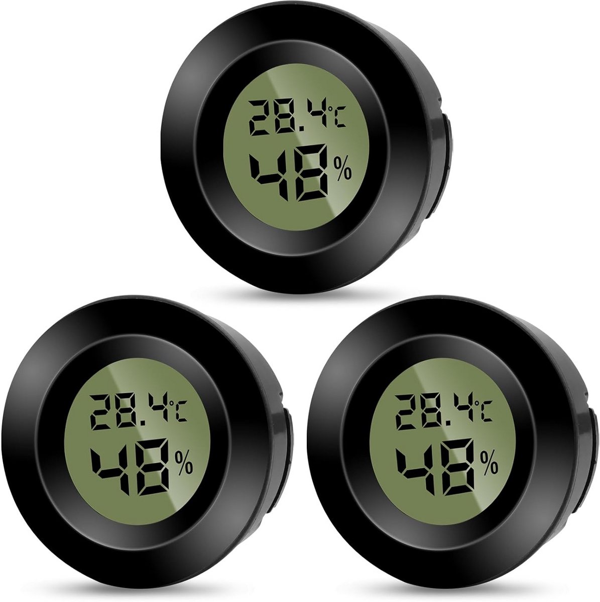 3 Stuks Mini Digitale Binnen Thermometer Hygrometer met LCD Scherm