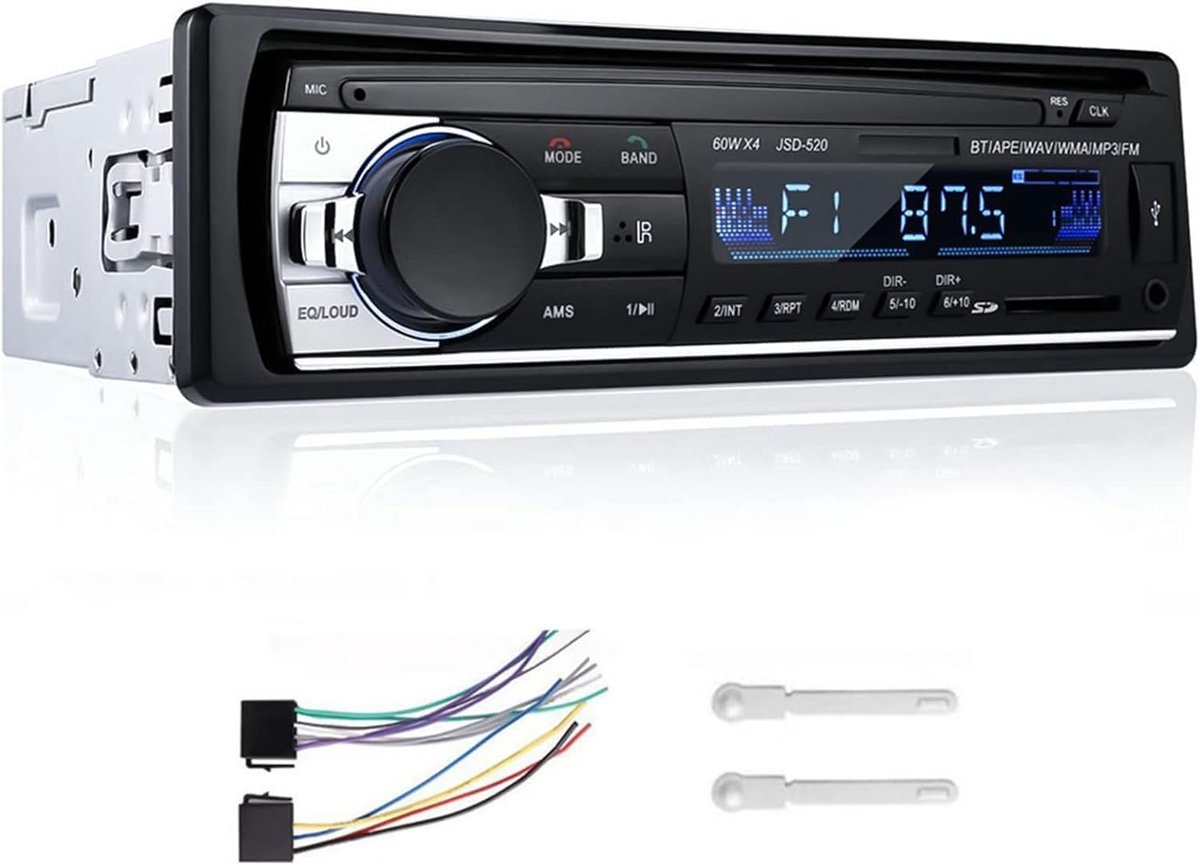 1 Din Autoradio Bluetooth MP3 USB SD AUX FM Speler met Afstandsbediening
