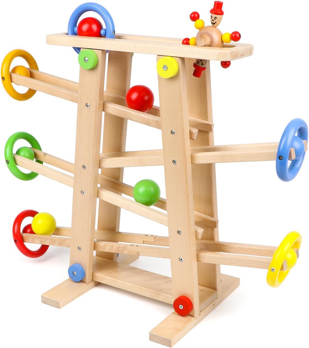 Houten Racebaan met Ballenbaan Speelgoed voor Kinderen - Educatief en Ontwikkelend