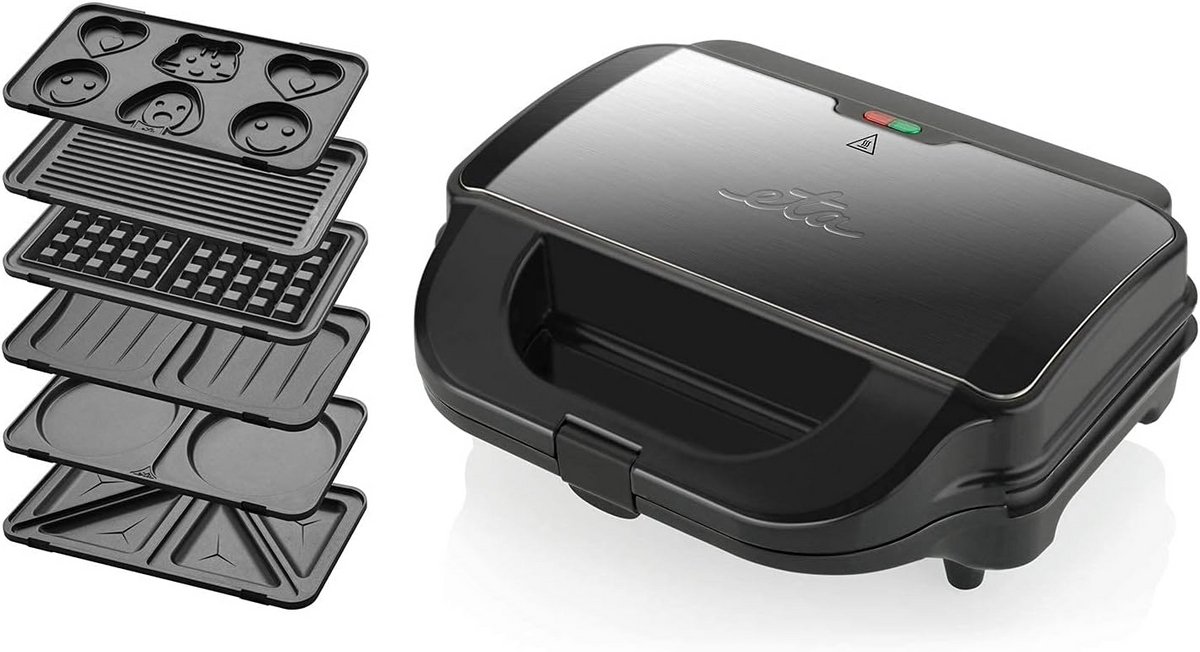 Veelzijdige 6-in-1 Wafelijzer & Contactgrill met Antiaanbaklaag - 900W
