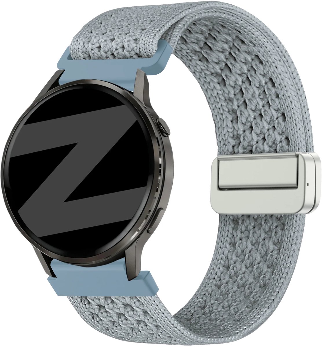 Bandz Nylon 'Vintage' bandje geschikt voor Samsung Galaxy Watch 7 (40/44mm) / Galaxy Watch 6 (Classic) / Galaxy Watch 5 (Pro) / Galaxy Watch 4 / Watch 3 / Watch FE / Polar Ignite 3-2 / Pacer / Unite / Huawei GT 3 - GT 2 - Lichtblauw
