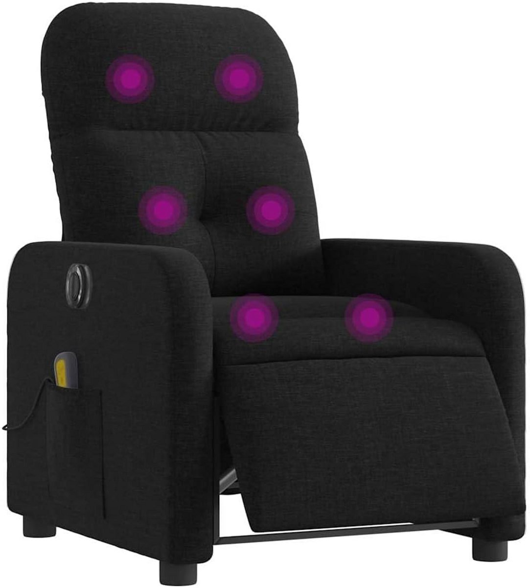 Elektrische Massagefauteuil Zwart Verstelbaar met 6-Punts Vibratiemassage