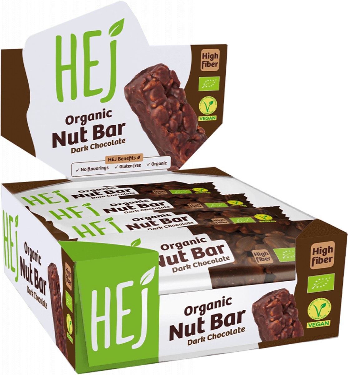 HEJ Natural Organic Nut Bar (12x40g) Dark Chocolate - Repen - Energie repen