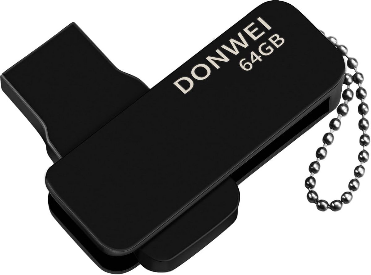 USB-stick 64GB Zwart Geheugenstick voor PC en Laptop