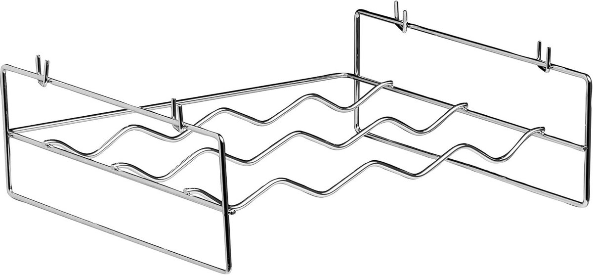 Modern Wijnrek voor 4 Flessen - Zilveren Draadmodel - Compact Keukencadeau