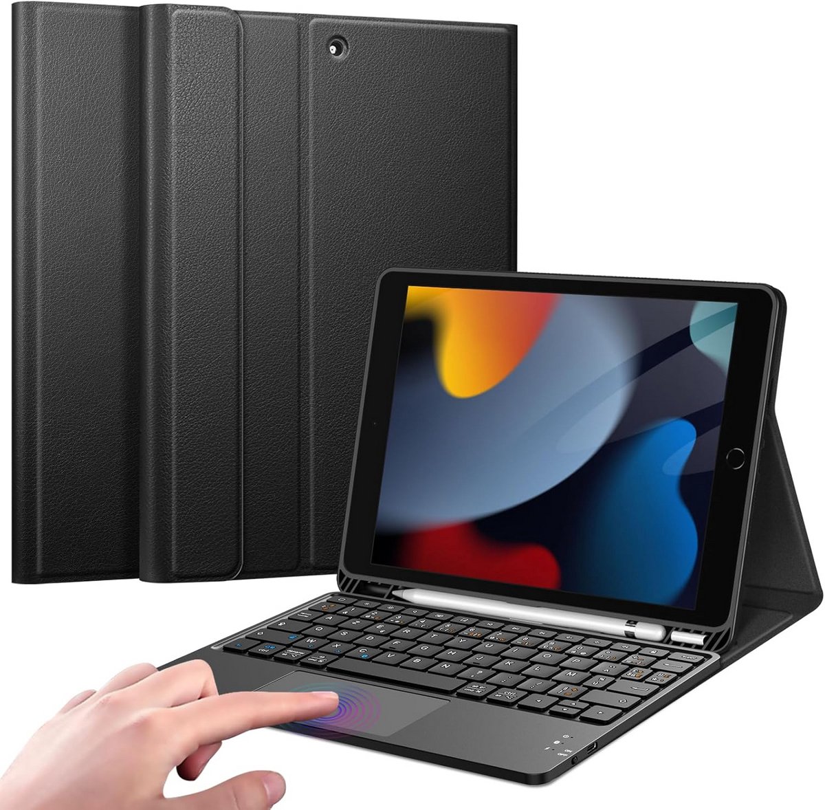 Draadloos AZERTY Toetsenbord met Touchpad voor iPad 10.2 Inch (Generatie 7, 8, 9)