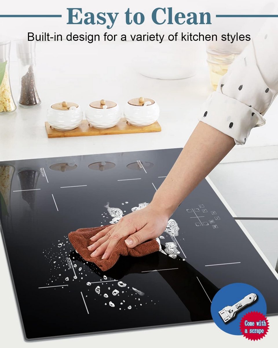 Inbouw Inductiekookplaat 60 cm met 4 Zones, Touchbediening en Timer