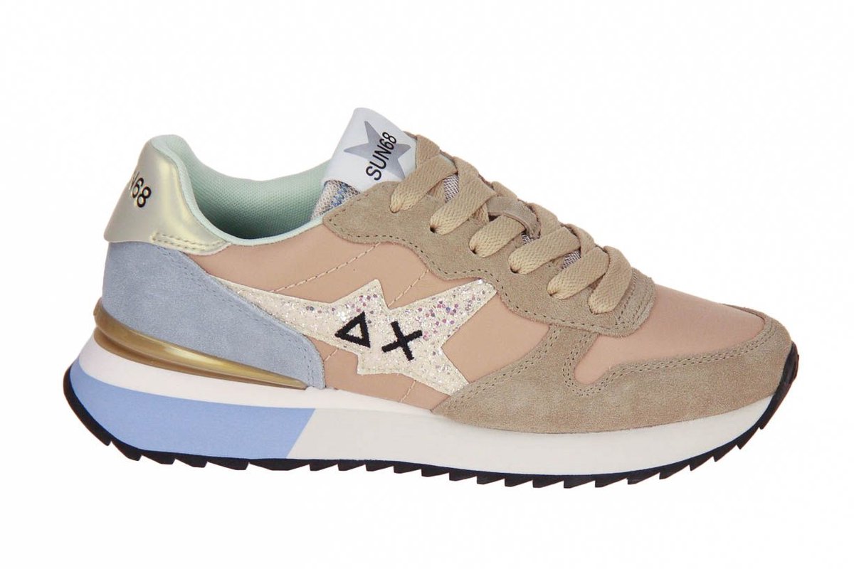 SUN68 Stargirl Glitter Logo Beige
