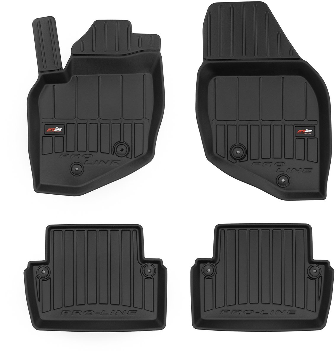 FROGUM PROLINE 3D Set - Rubberen Automatten + Kofferbakmat - Geschikt voor VOLVO V70 II Kombi (1999-2007) - Zwart