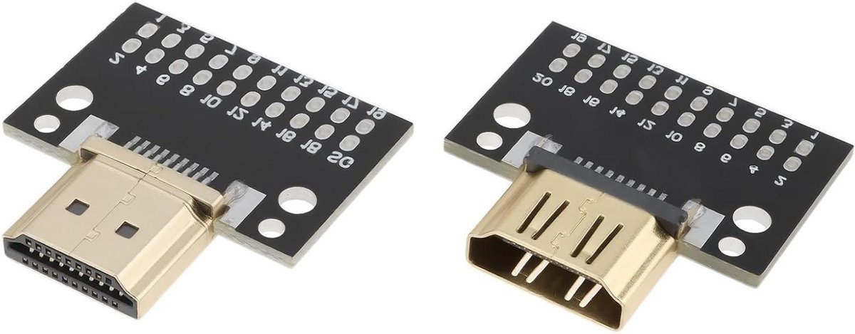 Allecto- HDMI Mannelijke en Vrouwelijke Test Board - Data Transfer Board - Compatibel met Sony PlayStation 4 en Sony PlayStation 5 - 2 stuks - Geschikt voor Gaming Consoles - Zwart.