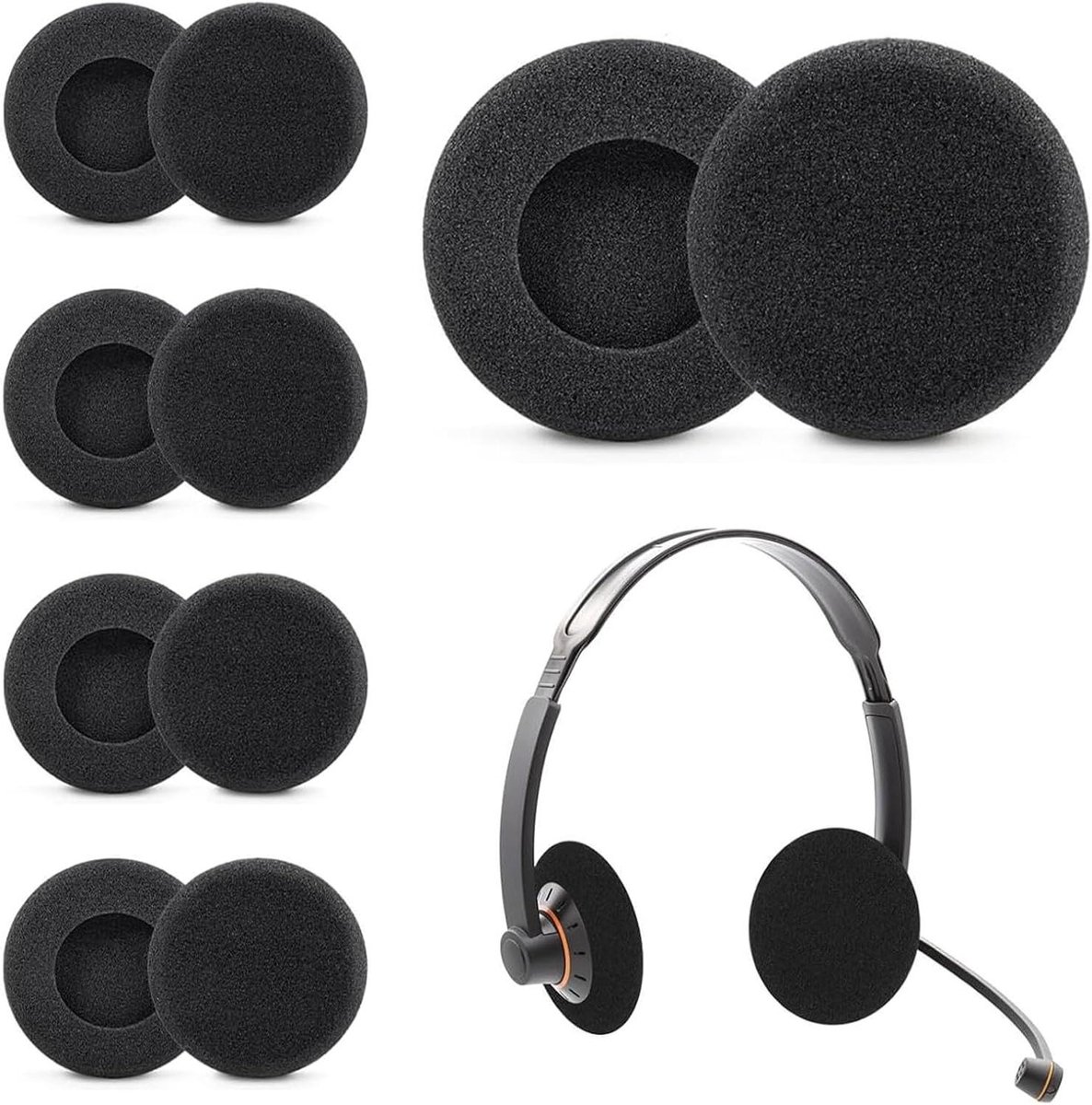 Oorkussens reservehoezen audio-hoofdtelefoon zwart 10 stuks.