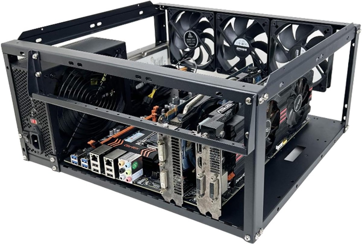 Computer Behuizing - PC Case - Gaming PC Bouwen - Open Frame Ontwerp - 450 x 343 x 195 mm