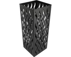 Paraplubak Metaal - Opbergemmer Paraplu - Entree Kantoor - Roestvrij Hol Ontwerp - 42x16x16cm - Zwart