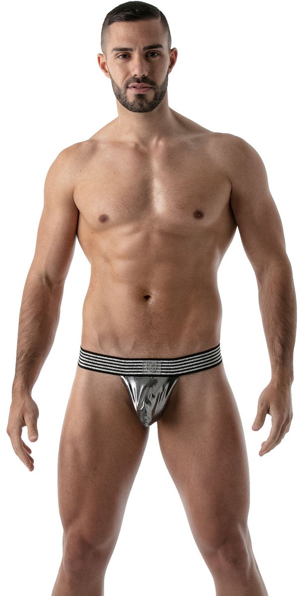 TOF Paris Metal Stringless Thong Silver - MAAT XL - Heren Ondergoed - String voor Man - Mannen Thong