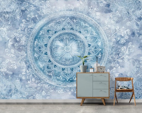 WALLARENA - Behang 400x280 cm - Fotobehang - Vliesbehang - Mandala Motiv - Naar de slaapkamer, woonkamer - Op de Flizelin