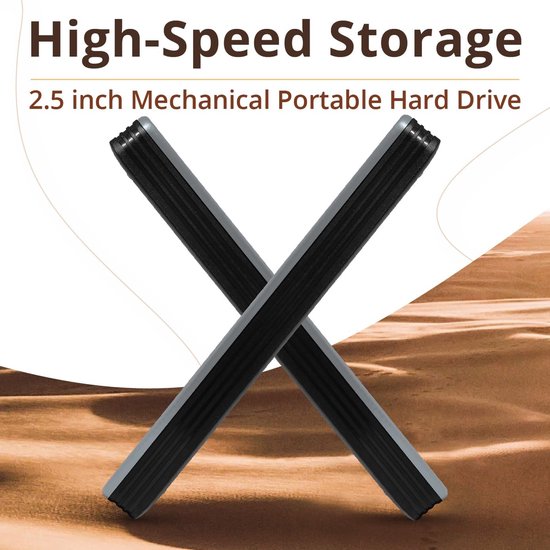 Externe Harde Schijf - Opslagmedium Gegevens - Bestanden Opslaan - Snelle USB 3.0 - 1 TB Capaciteit - Zilver van Merkloos — afbeelding 2