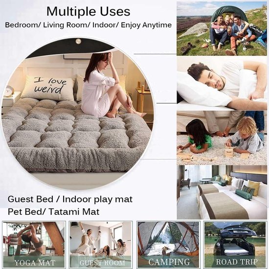 Japanse vloermatras - Vloerbed matras - Reizen en logeren - Vijflaags comfort - 90x190 cm van Merkloos — afbeelding 2