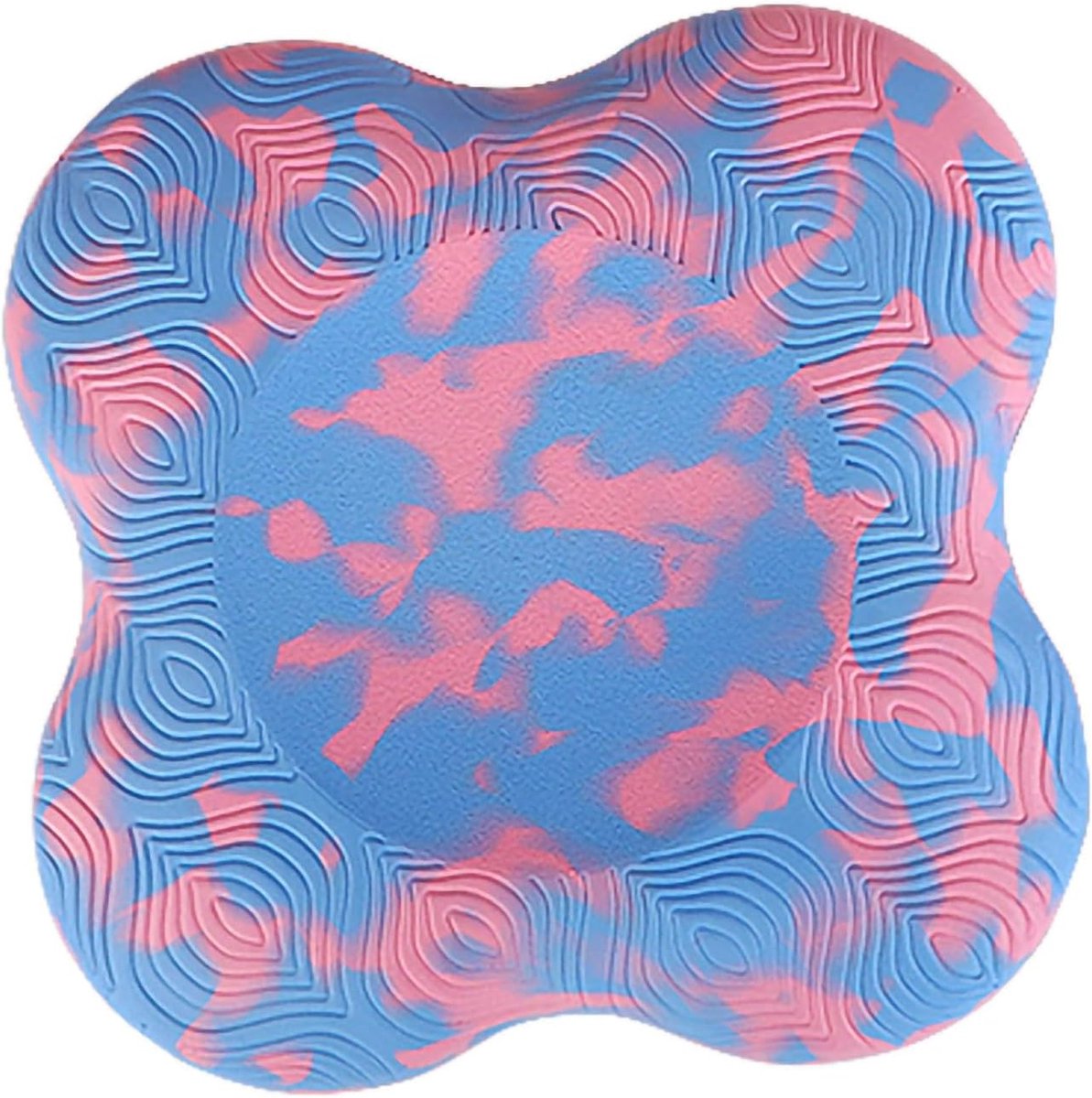 Kniekussen Fitnessmat - Ondersteuning Elleboog - Yoga Sport - Schokabsorberend EVA - 20x20x2cm - Camouflage Roze Blauw