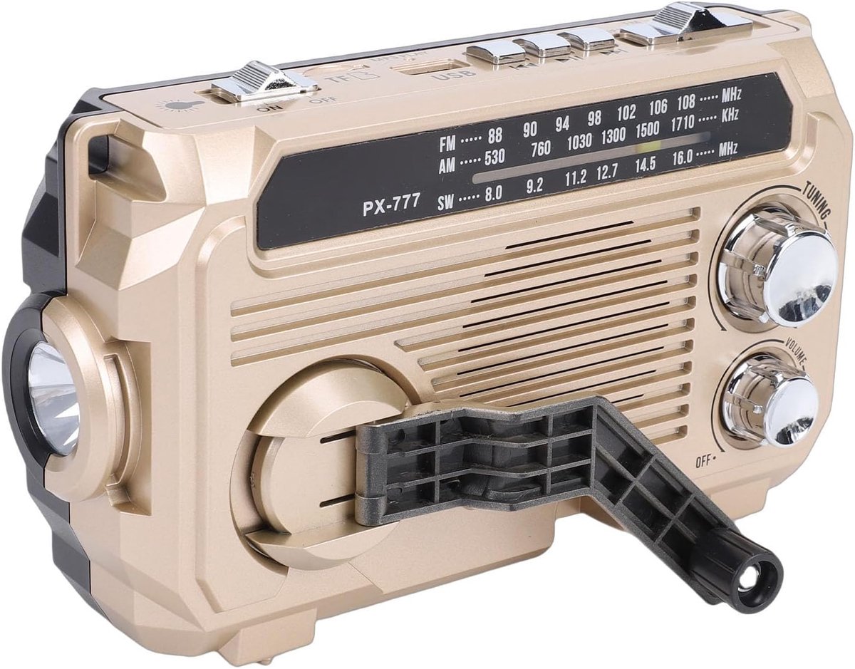 Noodradio Op Zonne-energie - Draagbare Bluetooth Luidspreker - Buiten Activiteiten - Ingebouwde Zaklamp - 20 x 12 x 7 cm