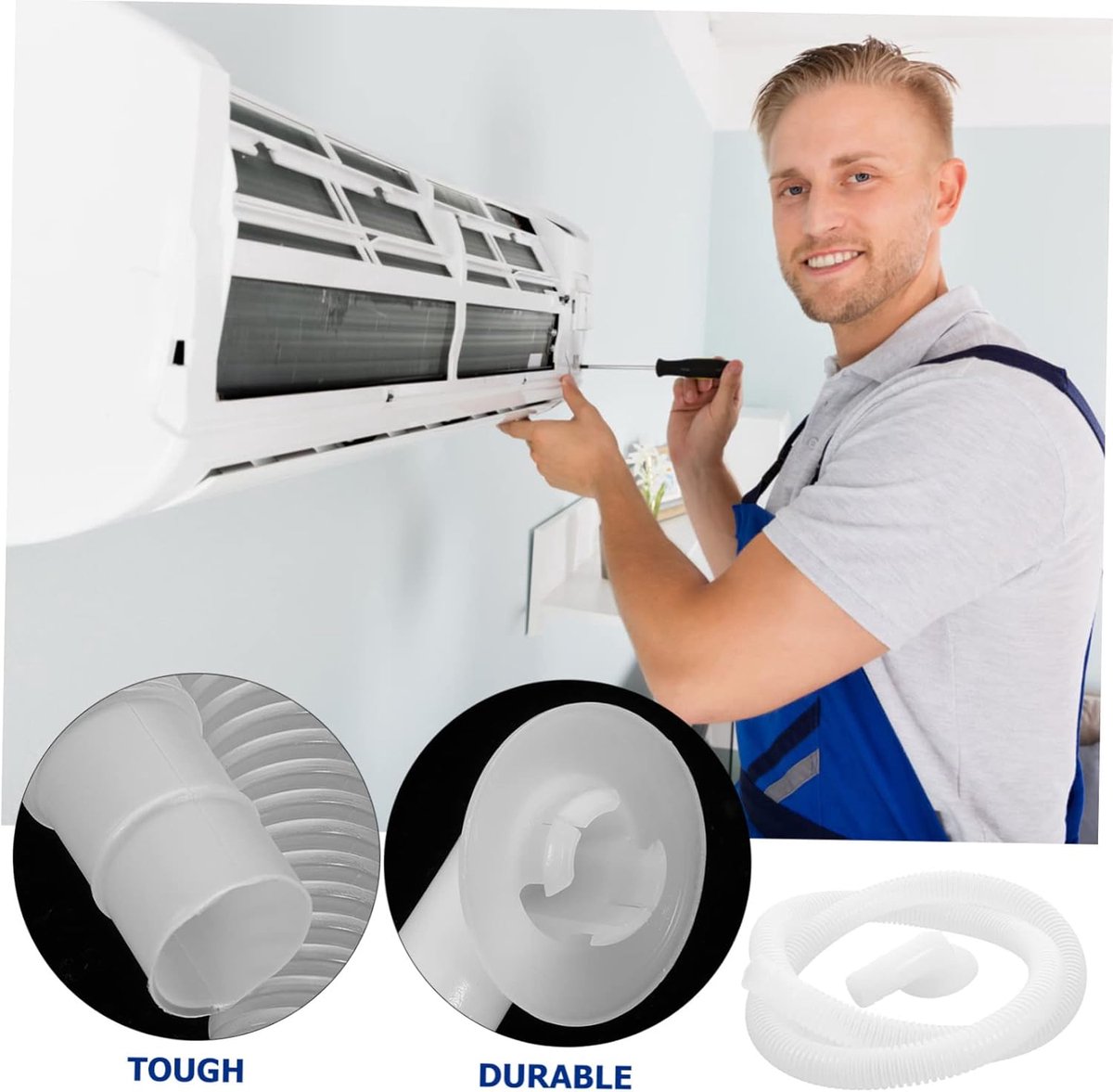 Afvoerslang Airco - Waterslang Set - Mobiele Airco - Universele Connector - 1 Meter Lengte - Grijs thumbnail 5