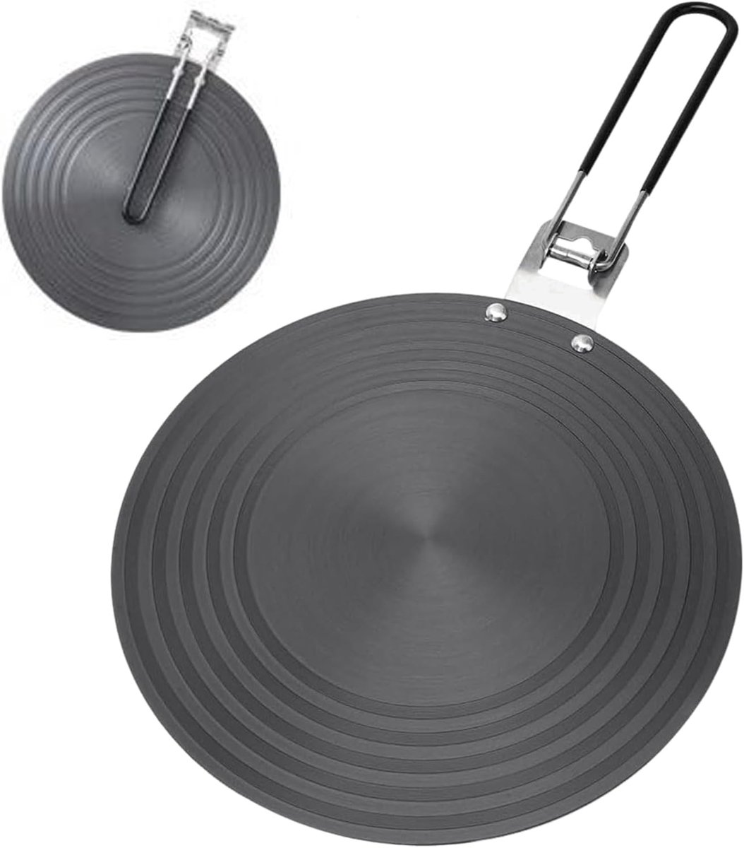 Inductie Adapterplaat Warmteverspreider Kookplaat Energiezuinig Koken Opvouwbare Handgreep 24 x 24 cm
