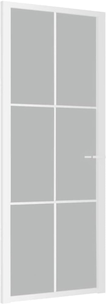 Binnendeur Met Glas - Paneeldeur Aluminium - Ruimte Verdelen - Matglas Afwerking - 83x2015 cm - Wit