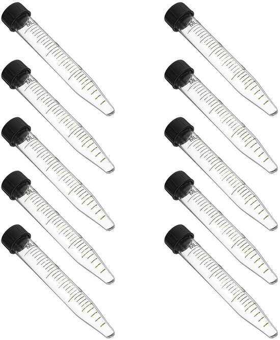 Centrifugebuisjes Set - Laboratoriumbuisjes Falcon - Wetenschappelijk Onderzoek - Afgestudeerde Markeringen - 15ml Volume - Transparant van Merkloos — afbeelding 3