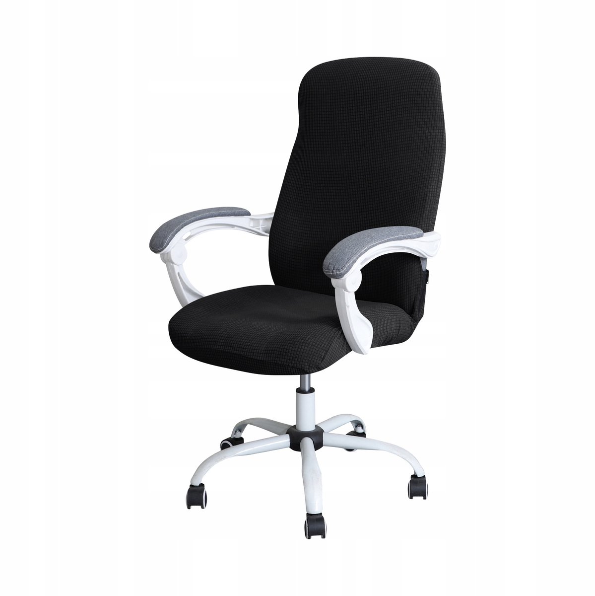 Meble odNowa - Jacquard Draaistoel Hoes - Zwart - Diverse Maten - Waterafstotend