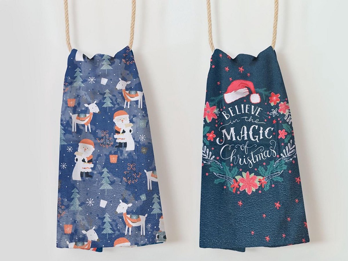 Darymex - Keukendoekenset - Kerst - Ren rendieren - Maat 38x60cm
