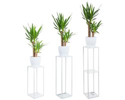 Loft Stijl Plantenstandaard - Metaal - Wit - Modern design - Lichtgewicht - Voor binnen en buiten