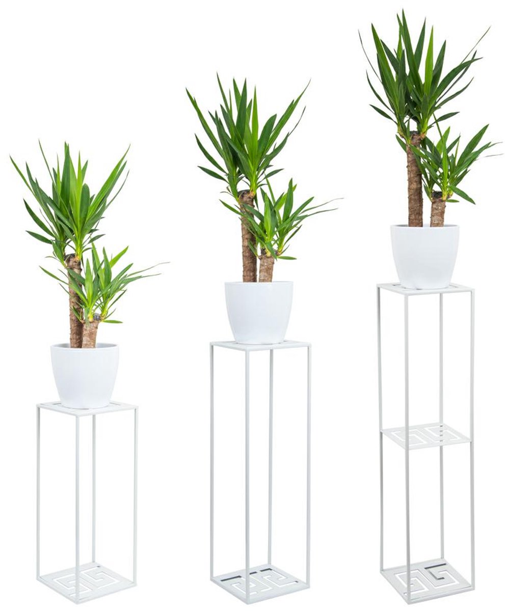 Loft Stijl Plantenstandaard - Metaal - Wit - Modern design - Lichtgewicht - Voor binnen en buiten
