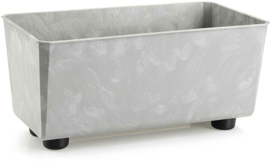 HowHomely Salvia Serie - Plantenbak - Grijs Beton - Rechthoek - Voor Binnen & Buiten