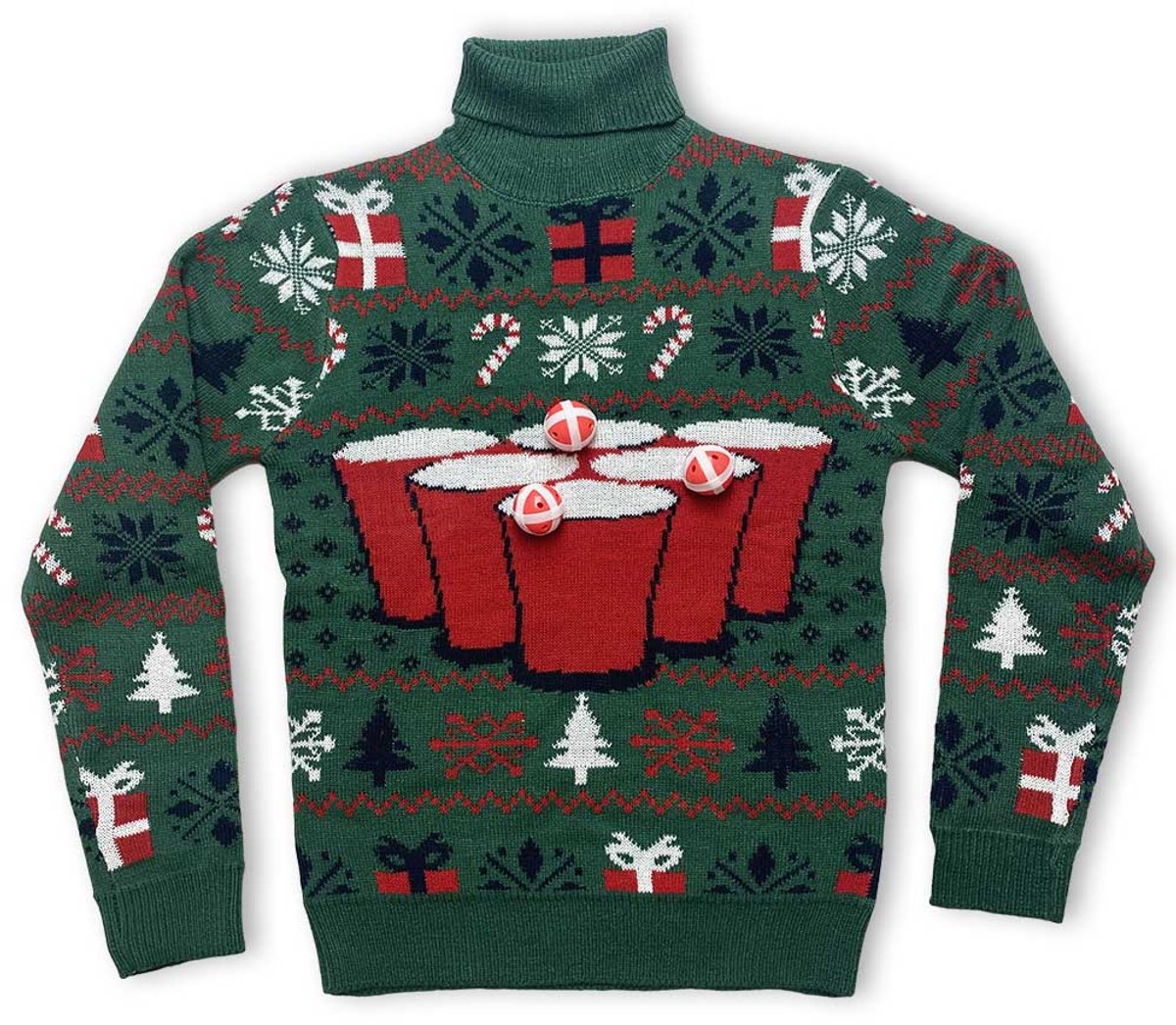 Foute kersttrui - coltrui - dames - heren - volwassenen - beerpong - Maat XL