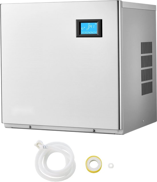 Commerciële ijsmachine - Ijsblokjesmaker machinekop - 163 kg/dag Capaciteit - Roestvrij staal - Zelfreinigend - Instelbare ijsblokjesmaat - Opslag voor 156 ijsblokjes - Alleen kop van Merkloos — afbeelding 4