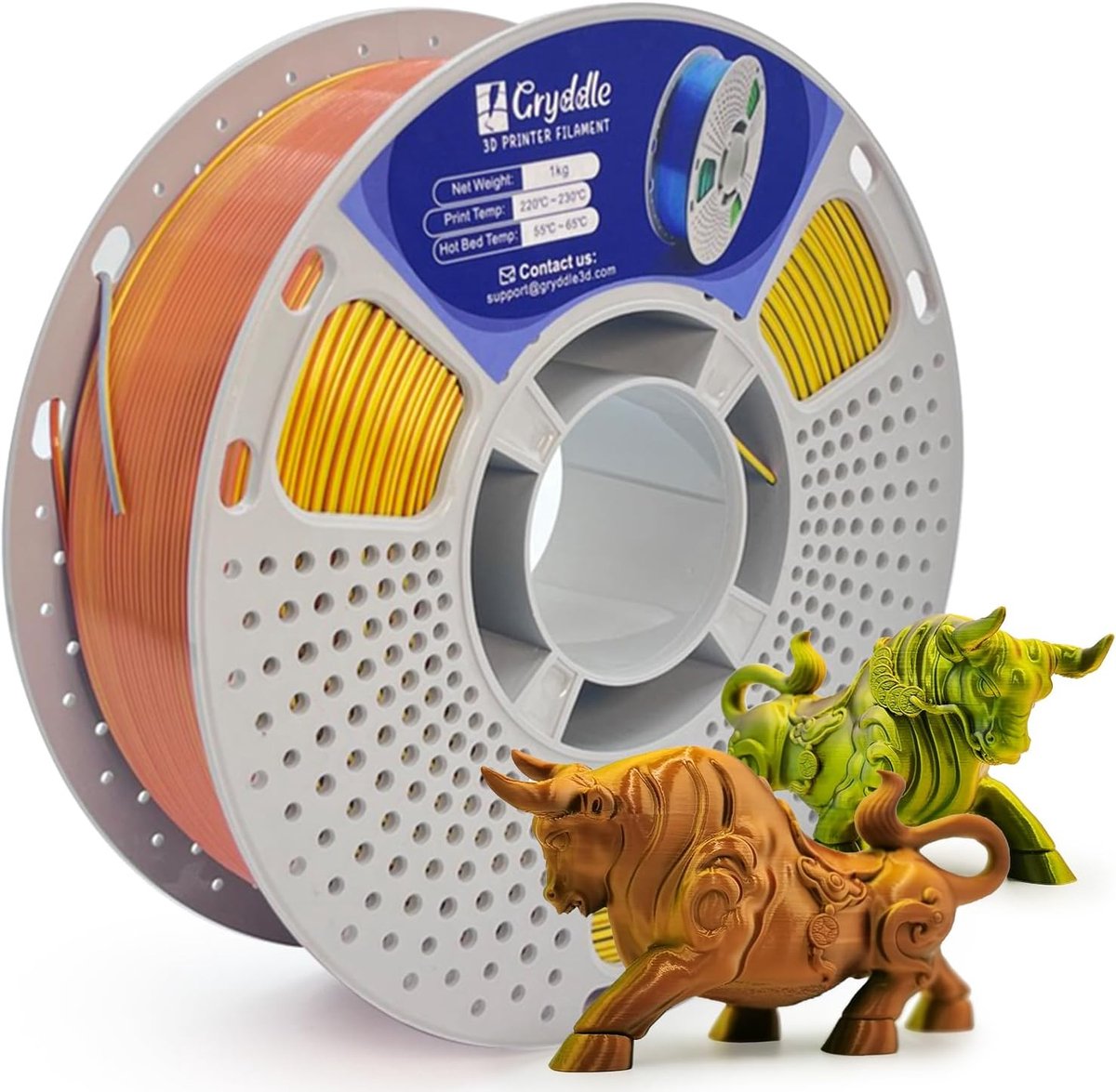 3D Printer Filament - PLA Materiaal - Creatieve Projecten - Hoge Maatnauwkeurigheid - 1.75 mm 1 KG - Goud Zilver Koper