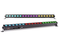 BeamZ set van 2 LCB183 DMX LED barren met 18x 3W RGB LED's in 3 secties