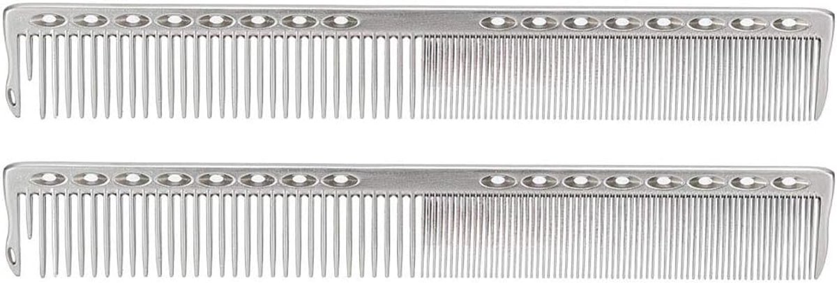 Roestvrij Staal Kam - Styling Gereedschap - Professioneel Kapsel - Dubbele Tand Dichtheid - 20 x 2.8 cm - Zilver