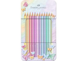 Faber-Castell Sparkle kleurpotloden - 12 stuks in blik - pastelkleuren - FC-201910