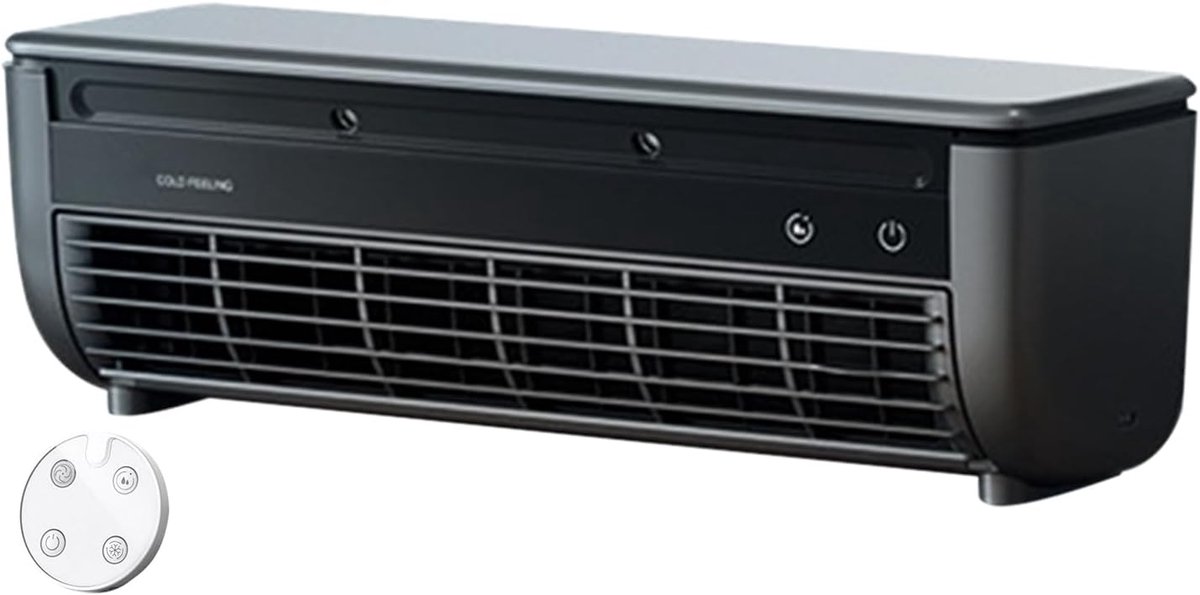 Draagbare Airco Fan - Persoonlijke Koeler - Directe Verkoeling - Draadloos Opladen - 33 x 10 cm - Grijs