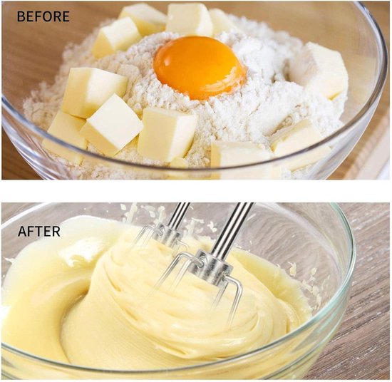 Handmixer Kloppers - Mixer Hulpstukken - Beslag Maken - Roestvrij Staal - 18cm Lengte - Wit van Merkloos — afbeelding 5