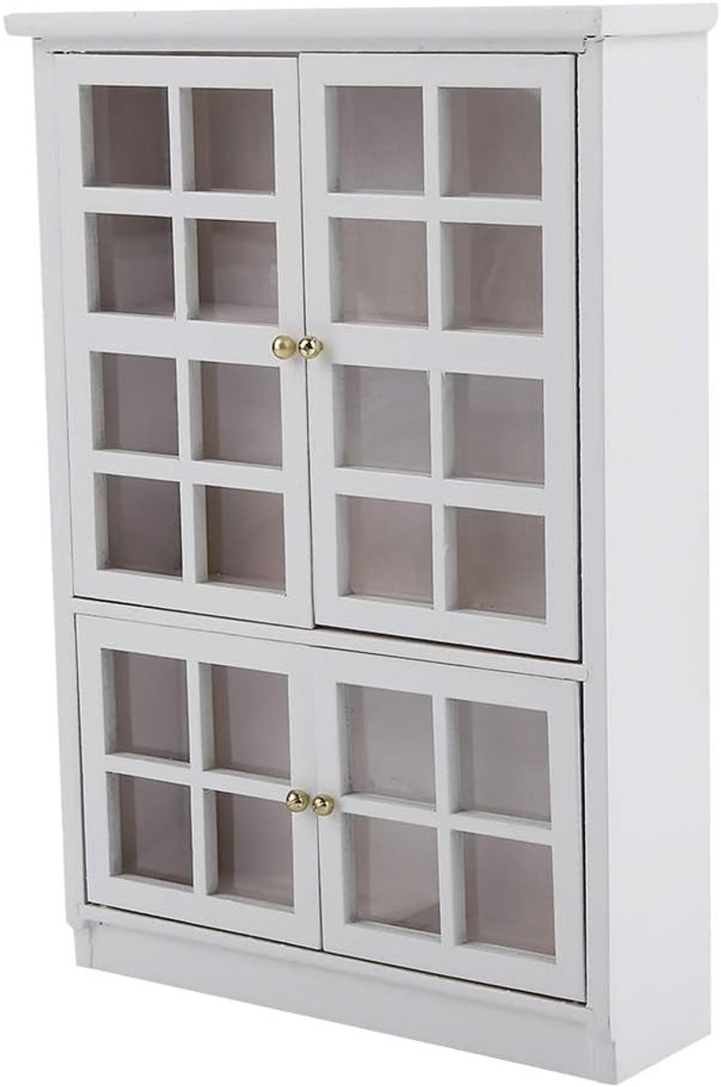 Miniatuur Vitrinekast - Poppenhuis Meubel - Decoratie Display - Drie Laags Ontwerp - 18.5x12.5cm