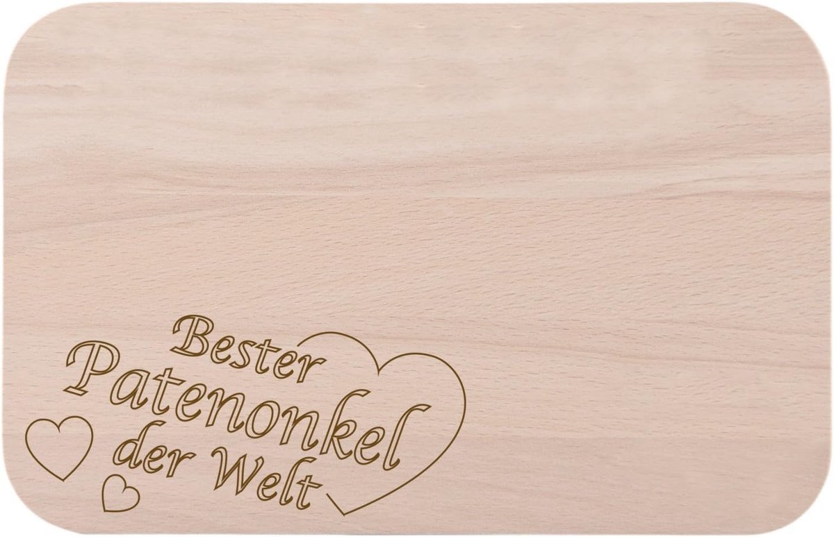 Ontbijtplank Gravure - Houten Plankje - Cadeau Idee - Met Unieke Tekst - 22x14cm - Houtkleur