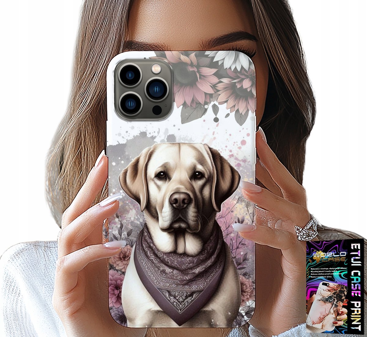 HOESJE VOOR IPHONE 12 PRO - HUSKY HONDENPATROON + GLAS
