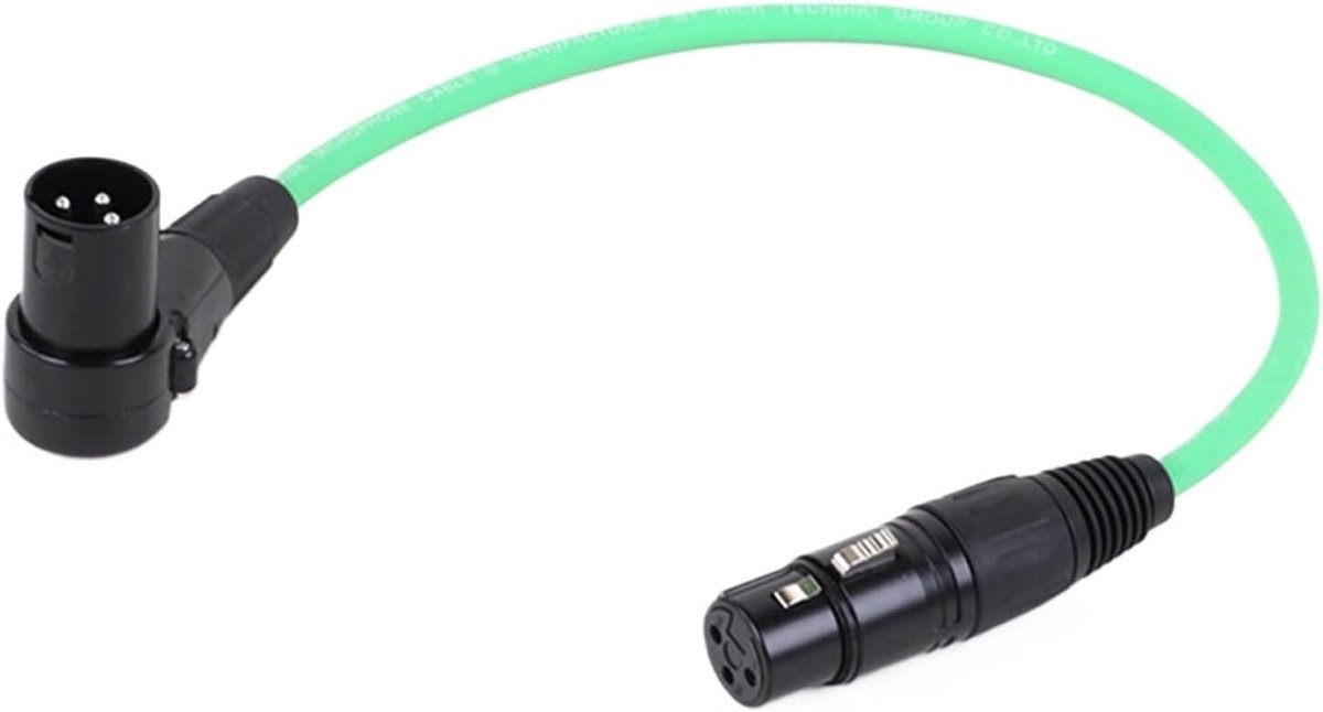 Microfoonkabel XLR - Audio Kabel - Muziek Opnemen - Haakse Connector - 03m tot 15m - Groen