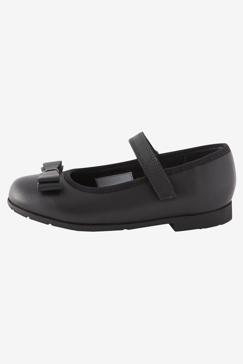 Next - Meisjes - Leren Mary Jane-schoolschoenen met strik en smalle pasvorm (E) - Zwart