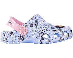 Coqui Klompen Kinderen Little Frog Game Over Blauw-Roze - Maat 31-32