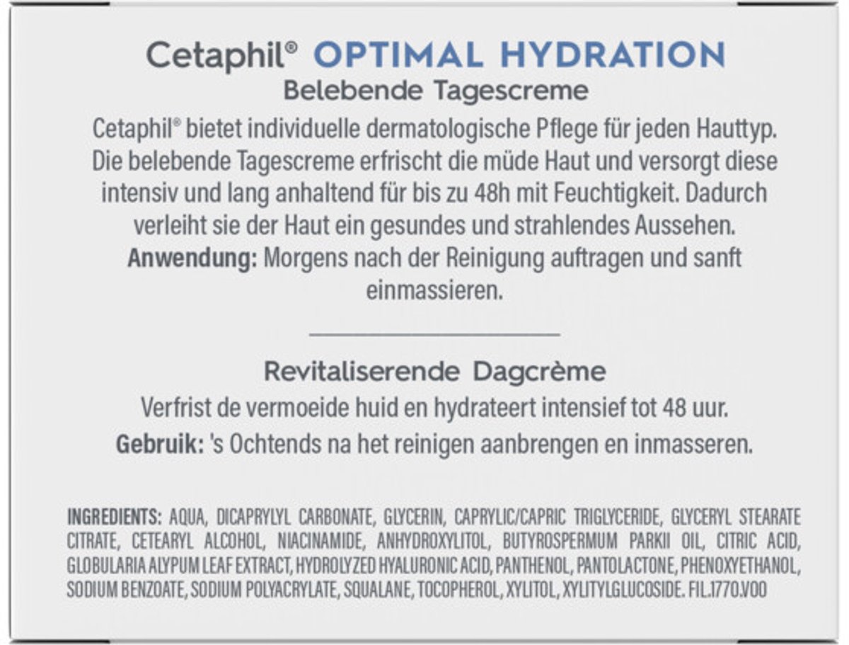 Cetaphil Optimal Hydration Healthy Glow Dagcrème - 4 x 48 gr - Voordeelverpakking